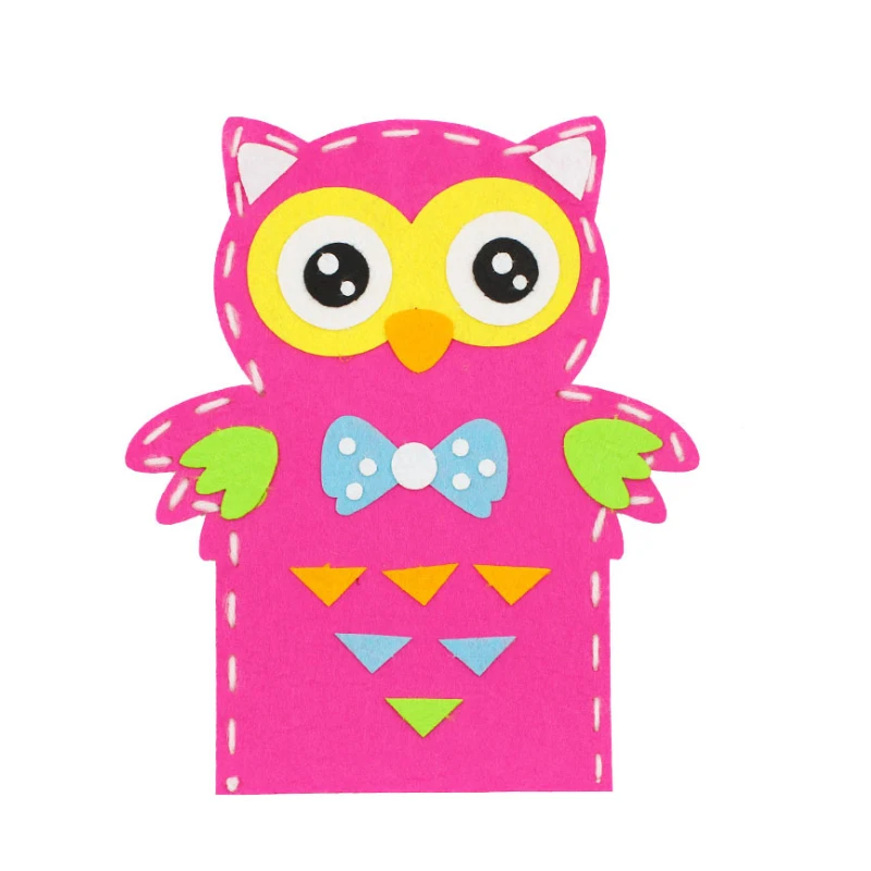 owl Saizhi 3D поделки ручной работы для детей Сделай Сам творческая активность Топ аксессуары ручная кукла Нетканая Ткань Животное DIY Швейные игрушки - Цвет: owl