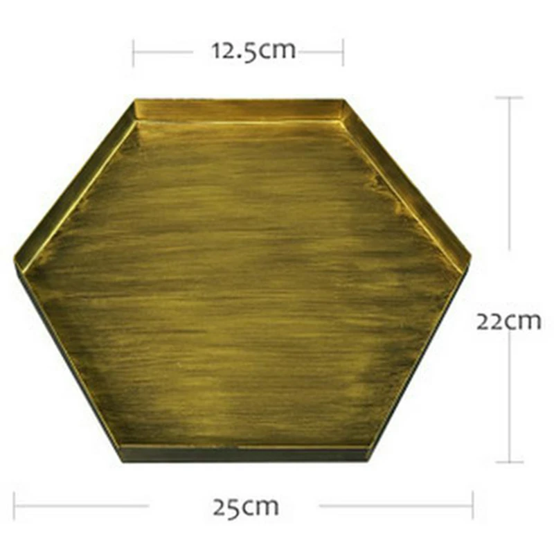 Скандинавские геометрические золотые лотки, металлические железные тарелки для еды, фруктов, настольный органайзер для макияжа, блюдо для