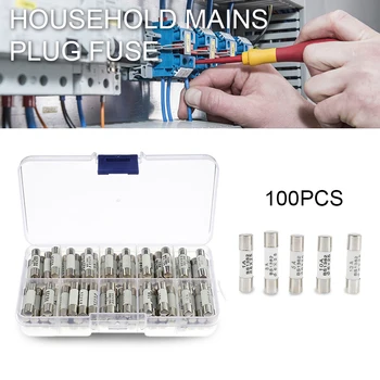 

100PCS Ceramics Fuses Kit In Box Slow Blow 6x25mm 1A 3A 5A 10A 13A/250V 5*20 Protective Insurance Tube Set