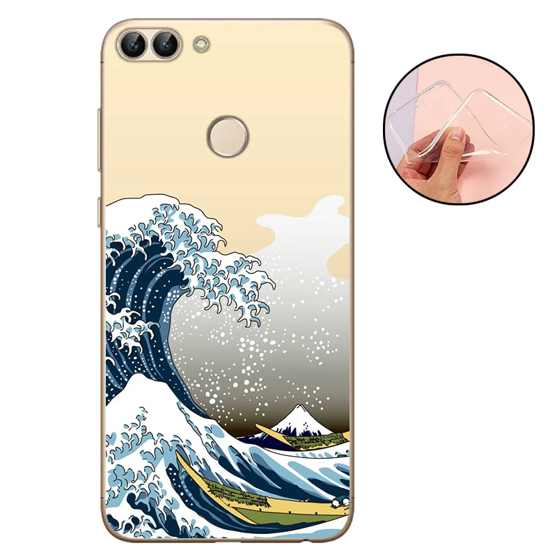 D216 Чехол для huawei P Smart, силиконовый чехол, Enjoy 7 s, задняя крышка для телефона, мягкий ТПУ, 5,65 дюймов, для huawei P Smart FIG-LX1, Роскошные Защитные чехлы - Цвет: D216