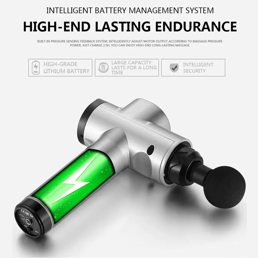 Handheld Percussion Massager Deep Tissue Massager High-intensity Vibration Rechargeable Device for Muscle Pain Soreness Relief