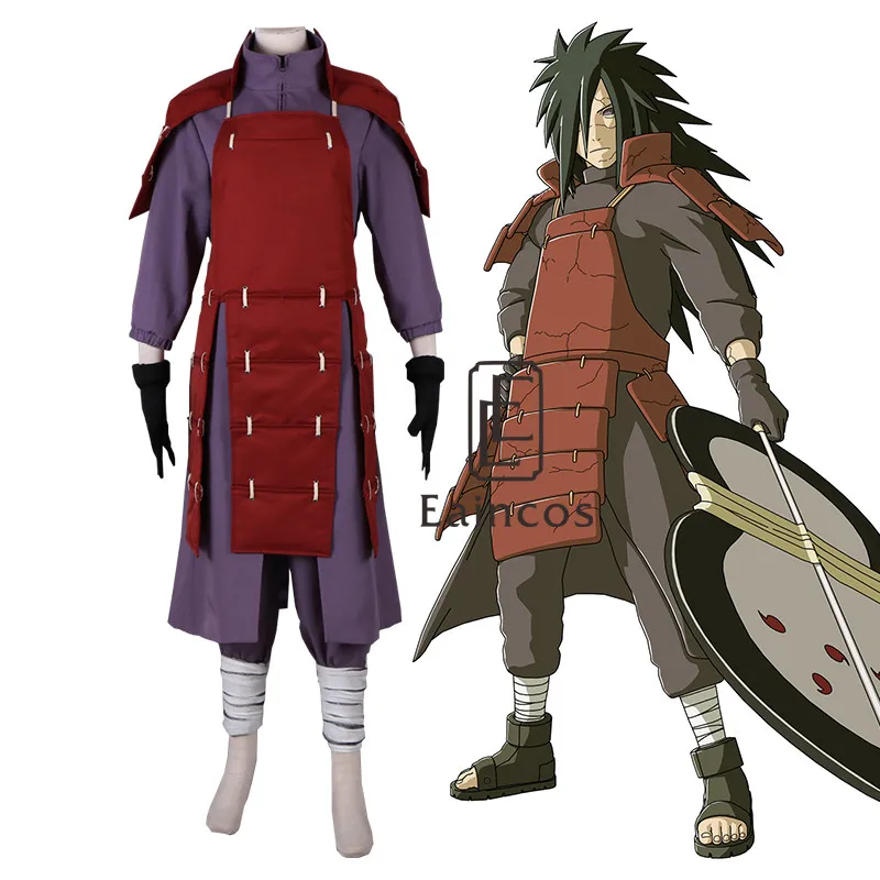 

Anime NARUTO Uchiha Madara Cosplay Battle Suit Halloween Party Ninja Full Set Costume Custom made