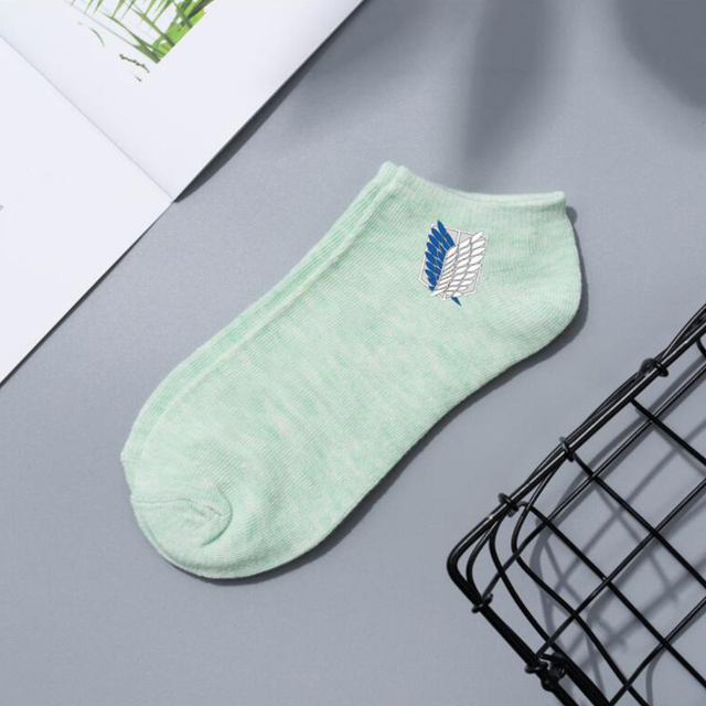 Attack On Titan Cotton Ship Socks Cartoon Pattern Breathable Short Antiskid Casual Summer Sock Men Women Sport Accessories