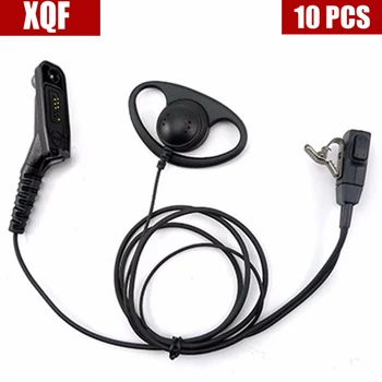 

XQF 10PCS D Shape Earpiece Headset Mic for Motorola XPR6500 XPR6550 XPR6580 APX7000 APX6000 etc.