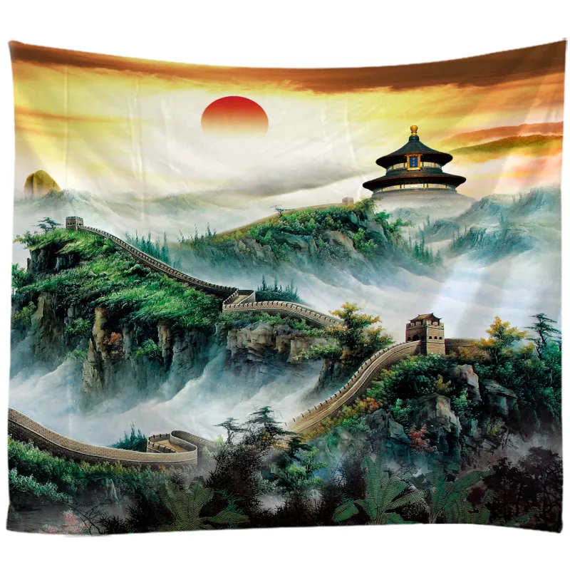 

Natural Landscape The Great Wall Tapestry Wall Hanging Cloth Bed Spread Beach Towel Table Cloth YogaMat House Decoration