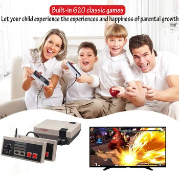 

Built-in 620 Classic Games for NES Dual Gamepad Gaming Player Mini TV Handheld Family Recreation Retro Video Game Console AV-out