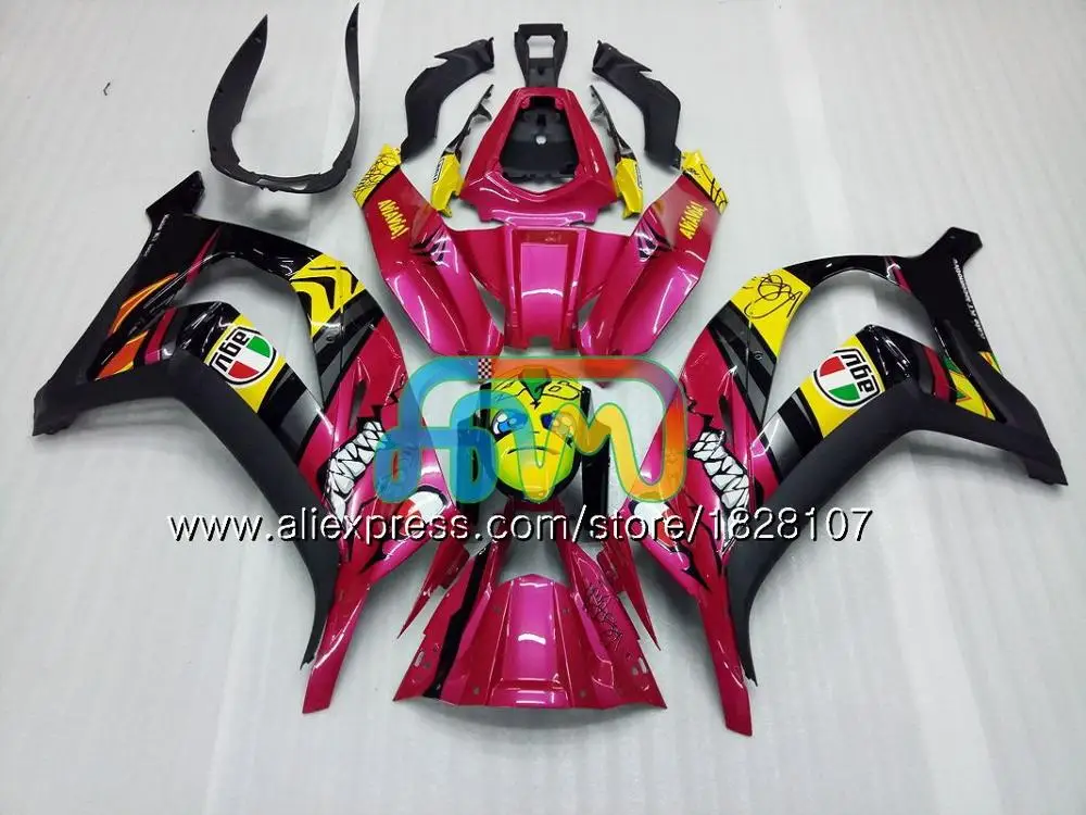 Инъекции для KAWASAKI ZX1000 ZX 10R 1000CC 18BS. 70 ZX-10R ZX10R, возрастом 11, 12, 13, 14, 15, 2011 2012 2013 Обтекатели белого и черного цвета - Цвет: No. 34 Rose