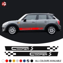 2 Pcs Car Door Side Stripes Sticker Racing Stripes Body Decor Vinyl Decal For MINI Cooper S F55 2014-On One JCW Accessories