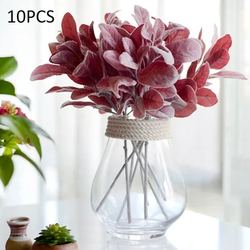 

Artificia l10pcs Silk Rabbit Plant Branch Flores Fall Leaves Christmas Wedding Decoration Flowers Arrangement Wreat New