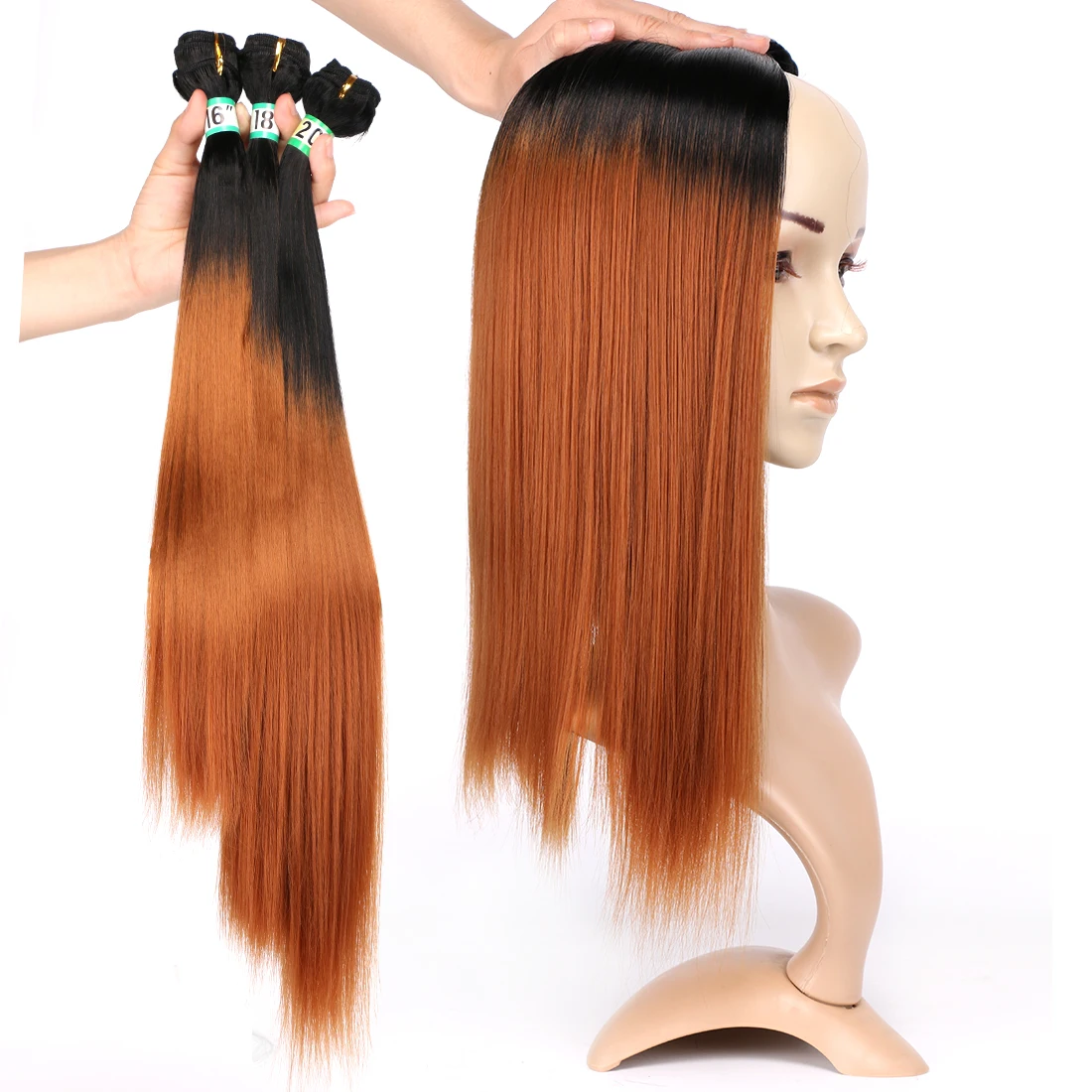 Angie Synthetic Hair Weave Straight Hair Bundles Only High Temperature Synthetic Extensions For Black Women