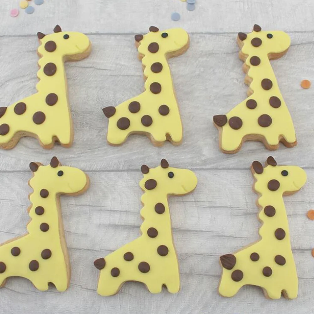 6pcs Cookie Cutters Stainless Steel Giraffe Shape Biscuit Frame Cookie Molds Baking Molds for Bakery Home