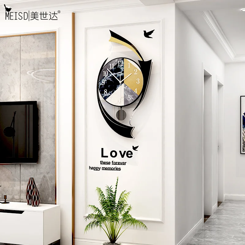 

MEISD Modern Design Wall Watch Prints Paintings Wall Art Decoration Quartz Clocks Pendulum Home Decor Room Horloge Free Shipping