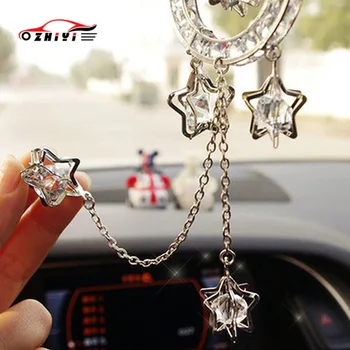 

Car pendant car accessories for girls bling christmas crystal ornament decoration rearview mirror auto accessorie