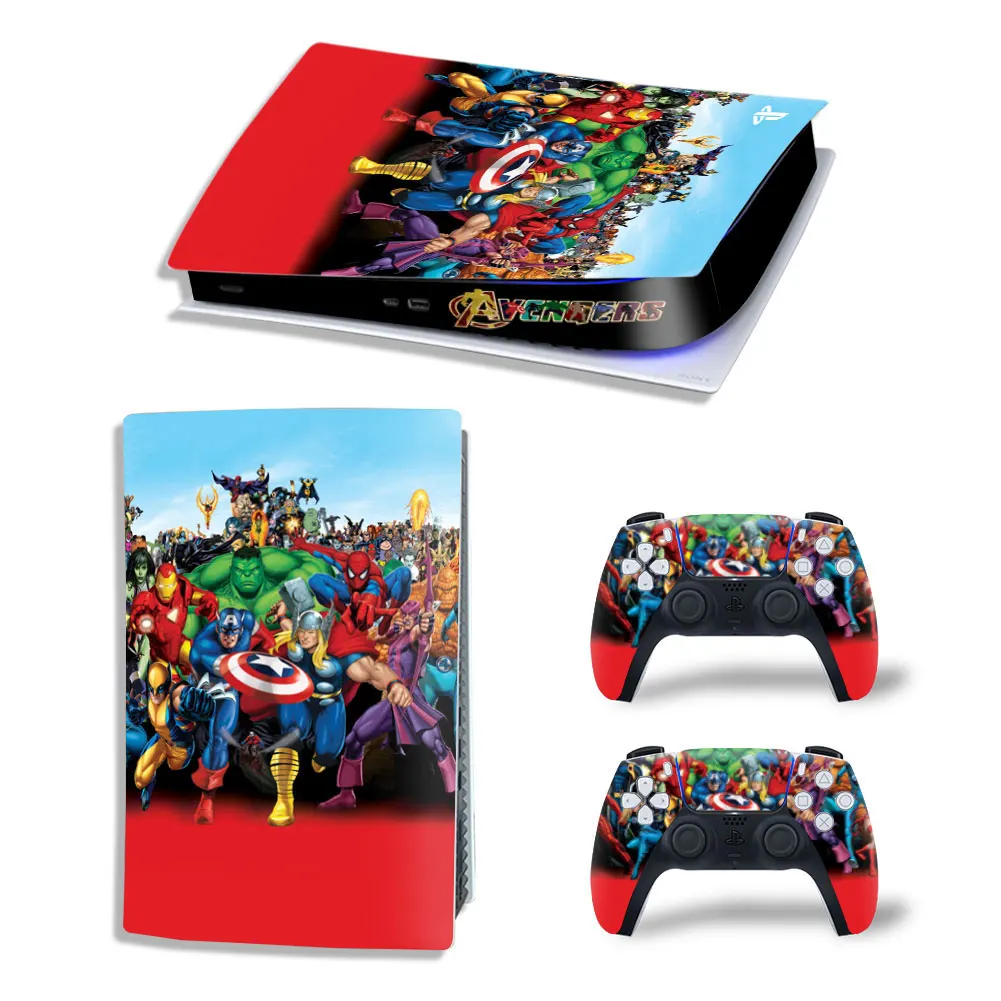 Marvel Spiderman PS5 Digital Edition Skin Sticker Decal Cover for PlayStation 5 Console and 2 Controllers PS5 Skin Sticker Vinyl 