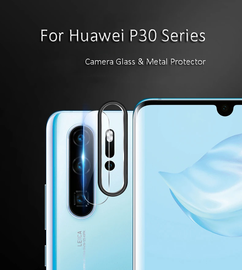Для Huawei P30 Pro металлический задний объектив защитное кольцо закаленное стекло