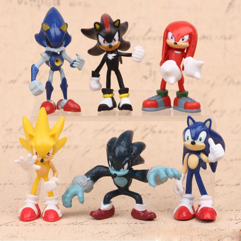 Супер Sonic зубная щётка фигурку высокое качество Kawaii Эми Ежик хвосты металлическая фигурка Sonic Пластик модель детский день рождения фигурка торта модель игрушки