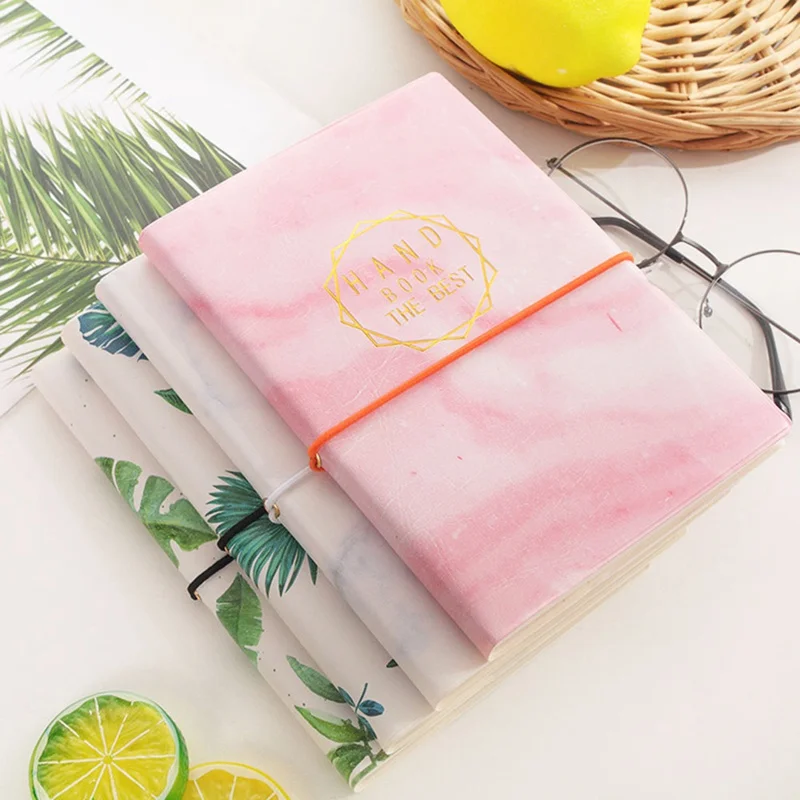 Korea simple small fresh leaf bandage hand book student creative hard copy office learning notebook stationery