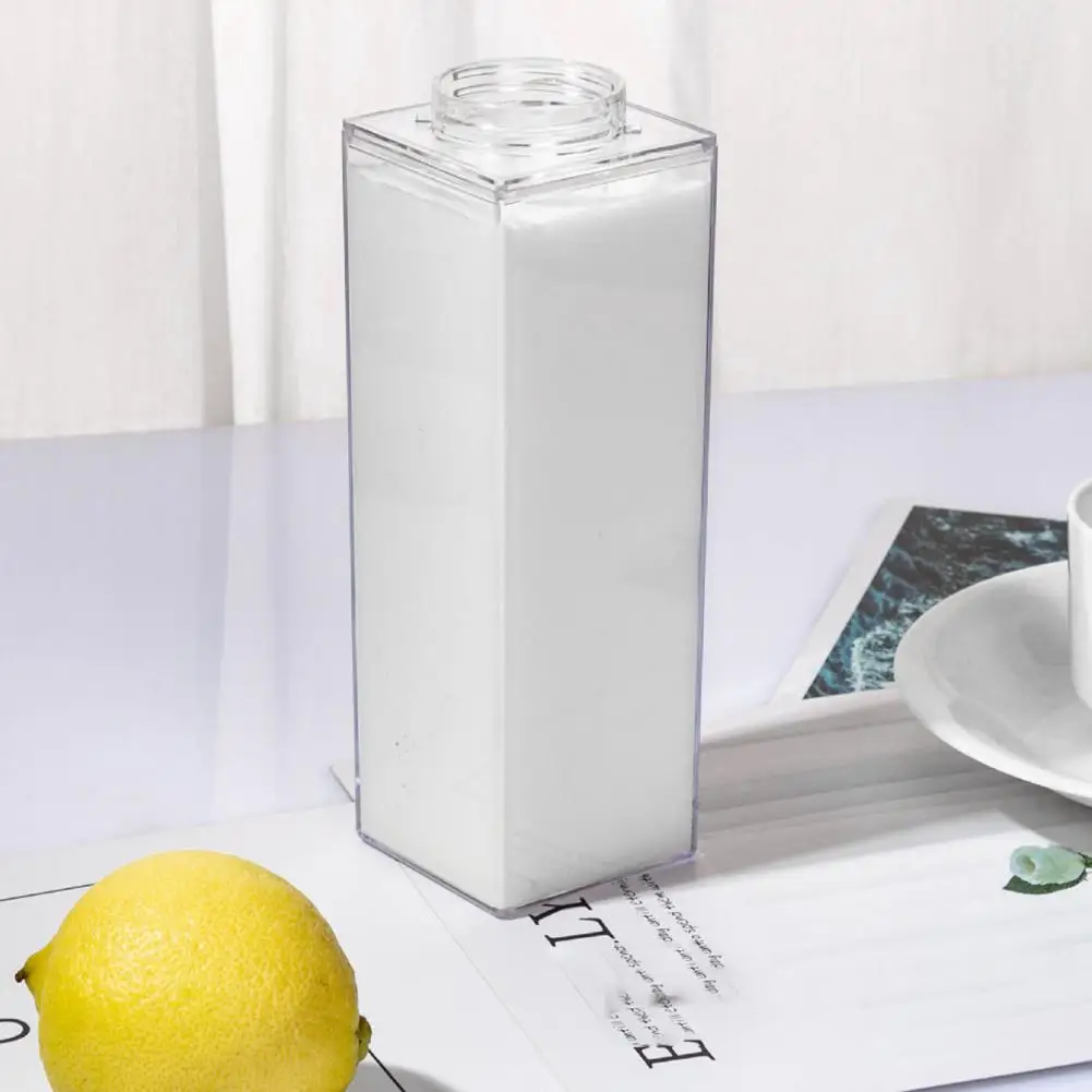 500ml/1000ml Milk Bottle Transparent Food-Grade PS Juice Bottle Leakproof Milk  Carton Shaped Beverage Container for Travel
