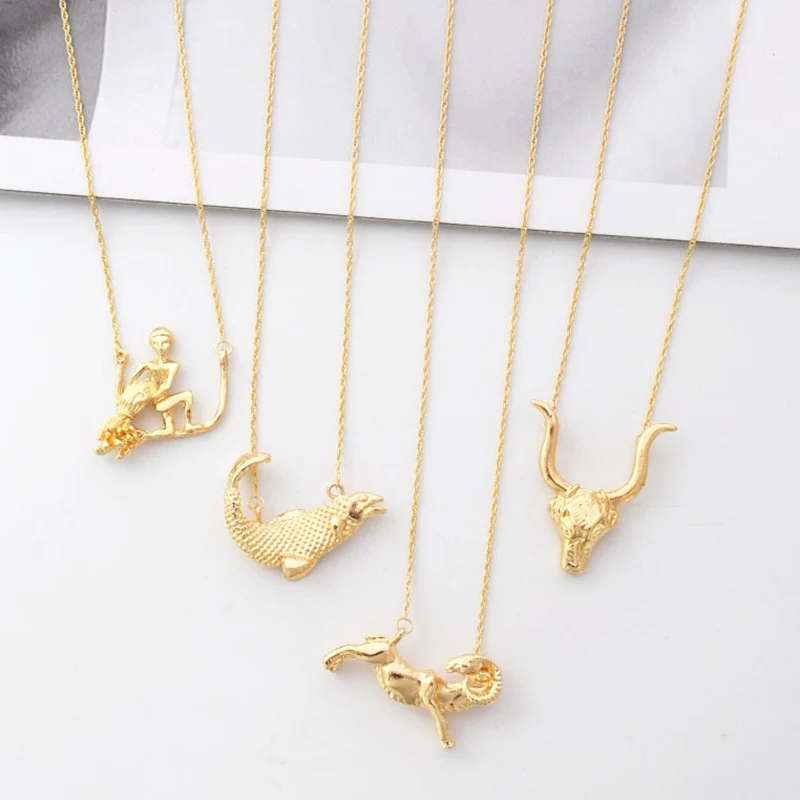 

12 Constellation Pendant Necklace Zodiac Pendant Necklace Aries Taurus Gemini Leo Virgo Libra Choker Constellation Jewelry