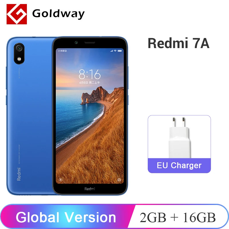 Xiaomi Redmi 7A смартфон с восьмиядерным процессором Snapdargon 439 ОЗУ 2 Гб ПЗУ 16 ГБ 12