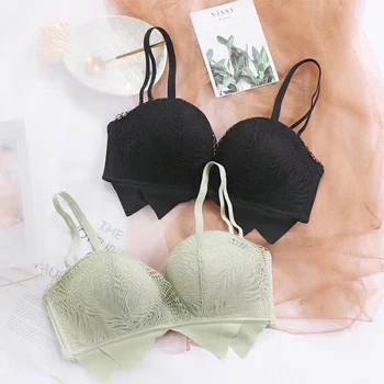 

Push Up Women Bra Lingerie Sexy Solid Color Wire Free Underwear Lace Side Comfort Sleep Fitness Female Bras