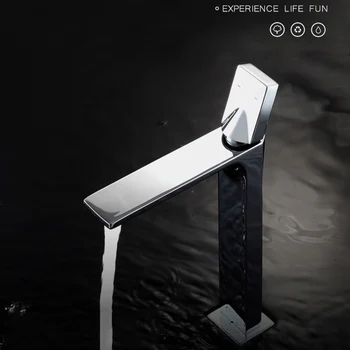 

WANFAN Basin Cold and Hot Water Faucet Black Mixer Tap Bathroom Elegant Water Tap Mixer Faucet Deck Mounted Basin Faucet S79-315