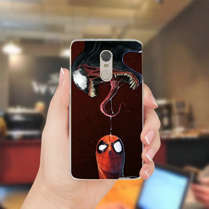 Venom Marvel «Злодей» для Xiaomi Redmi Mi Note 2 3 3S 4X 4A 5 6 5 5S 5A 6 8 A1 Pro Plus мобильный телефон оболочки мягкий чехол-накладка для мобильного телефона из ТПУ чехлы