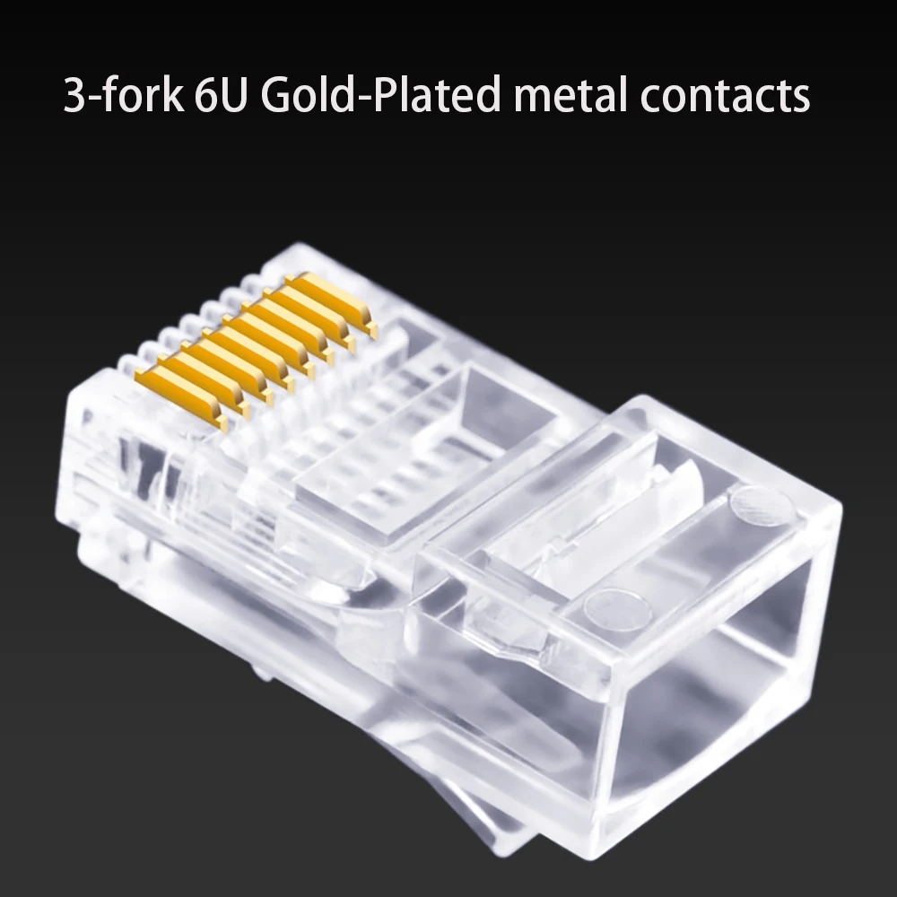 OULLX Cat6 RJ45 Connector Ethernet cable Plug Jack Network 8p8c Unshielded Modular UTP Keystone 20/50/100pcs Bulk Wholesale