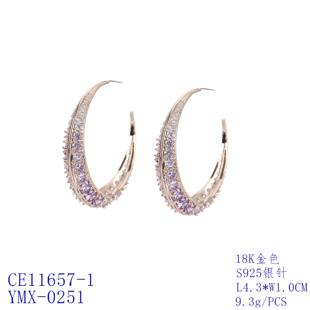 Beauty Cubic Zircon Earrings for Wedding Bride CZ Hoop Earring for Women,Jewelry Accessories CE11657