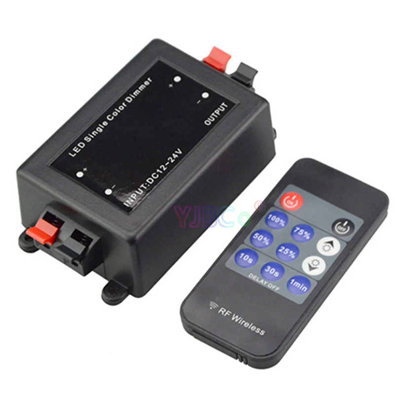 

DC12V-24V Mini 11key RF Wireless Remote Brightness Dimmer Switch Controller for 5050 3528 2835 Single Color LED Strip Light Tape