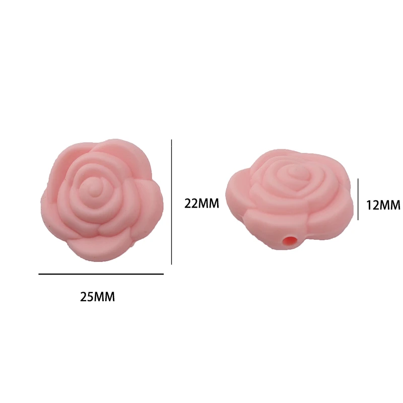 Chenkai 10PCS BPA Free Silicone Rose Beads Baby Flower Teething For DIY Chewable Nursing Pendant Pacifier Chain Accessories