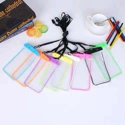 19x10.5cm Universal Luminous Waterproof Pouch Underwater Transparent Cellphone Dry Bag Portable Phone Case With Neck Strap