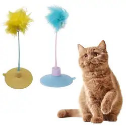 Игрушка-прорезыватель для кошек, настенные игрушки для кошек с пером и интерактивные игрушки для домашних животных