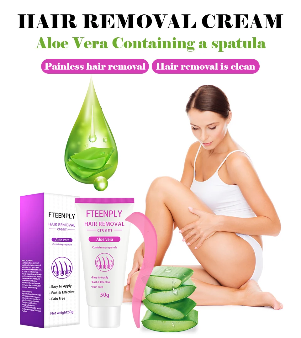 2PCS Hair Removal Cream Painless Depilation Armpit Leg Natural Aloe Vera Essence FTEENPLY Depilatory Protracted Smooth Body Care