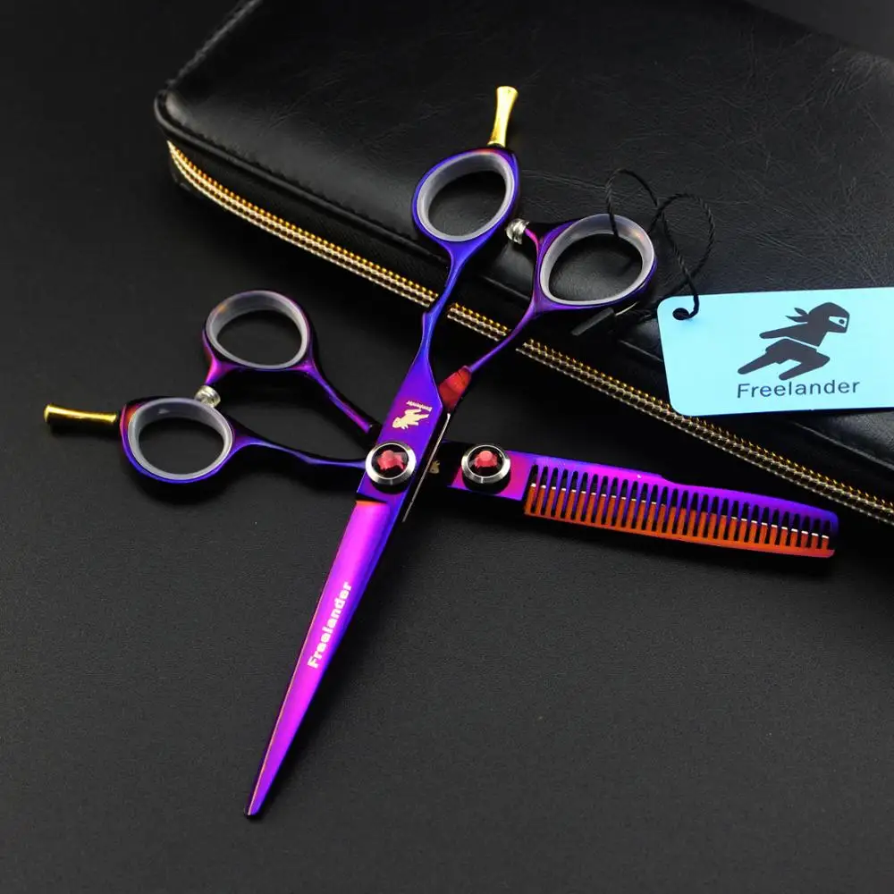 6" hair stylist hairdressing scissors purple sharp hair cutting