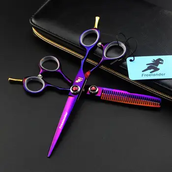 

6" hair stylist hairdressing scissors purple sharp hair cutting scissors thinning scissors hairdressing tools kit