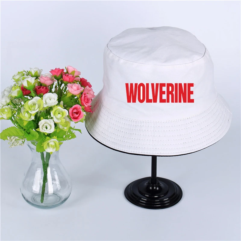 Wolverine Logo Summer Hat Women Mens Panama Bucket Hat Wolverine Logo Design Flat Sun Visor Fishing Fisherman Hat