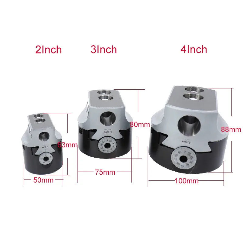 3Inch 75mm Boring Head 0.005''Lathe Milling Tool Holder Shank +3 Wrench For 3/4'' Hole Boring Cut