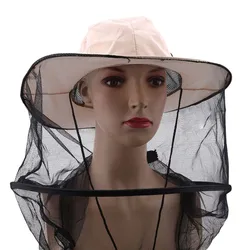 Camouflage Fishing Hat Beekeeping Insects Mosquito Net Prevention Cap Mesh Fishing Cap Outdoor Sunshade Lone Neck Head Cover