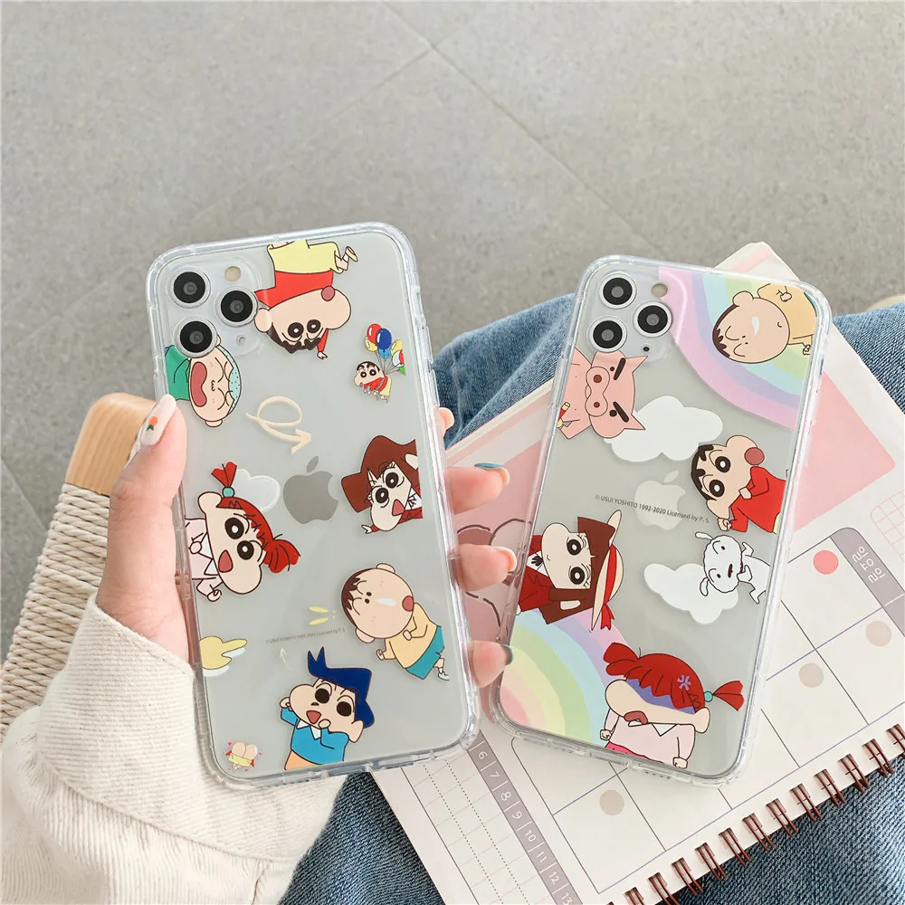 Чехол для телефона с рисунком crayon shin chan iPhone 6 S 7 8 Plus X мягкий чехол из ТПУ воздушной