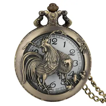 

Classic Half-hollow with Cock Pattern Pocket Watch for Men, Practical White Arabic Numerals Dial Pocket Watches for Women, Durab