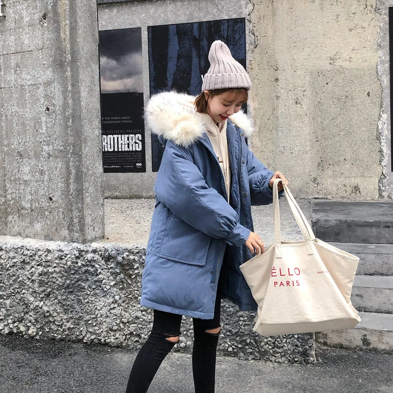 blue Зимнее пальто Женская хлопковая пуховая куртка женская Парка утепленная с капюшоном Повседневная утепленная теплая манто femme JF085/1 - Цвет: blue