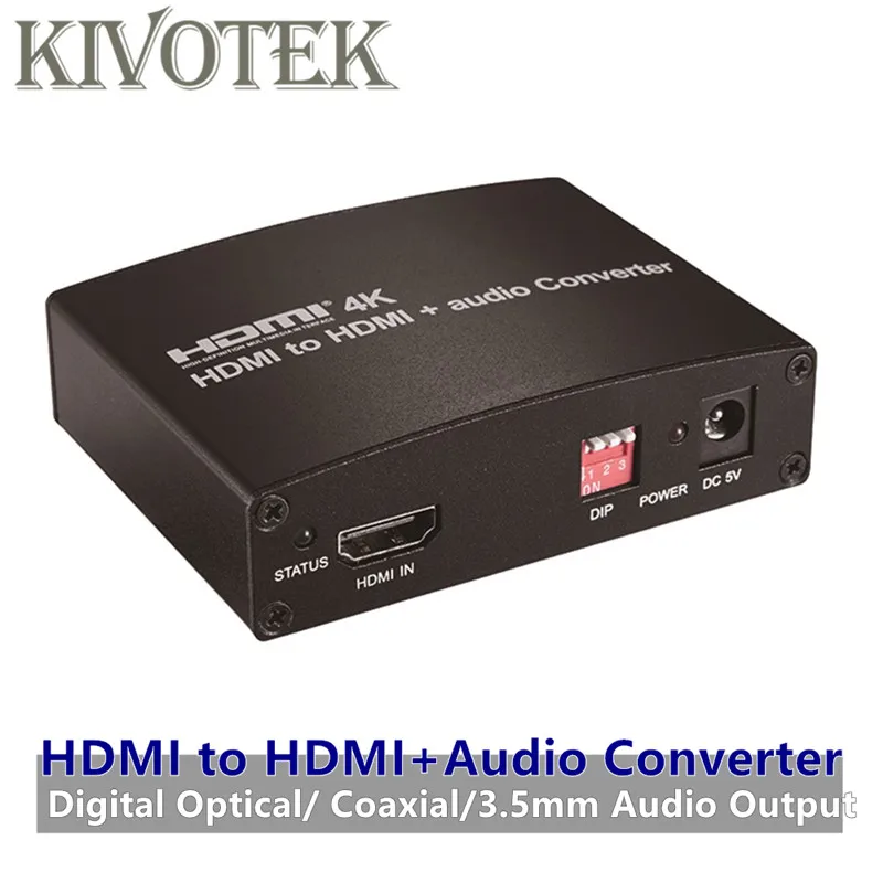 4K HDMI к HDMI+ аудио конвертер адаптер оптика мм аудио к усилителю/динамику, EDID управление для DVD HDTV