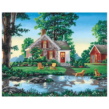 

Diamond Painting Summer Scenic Handmade Home Decor Full Round Drill Diamond Embroidery Landscape Picture Rhinestones