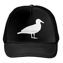 Бейсболка с принтом чайки, Кепка водителя грузовика для женщин и мужчин, унисекс, с сеткой, регулируемый размер, черный, белый цвет, Прямая поставка, M-73