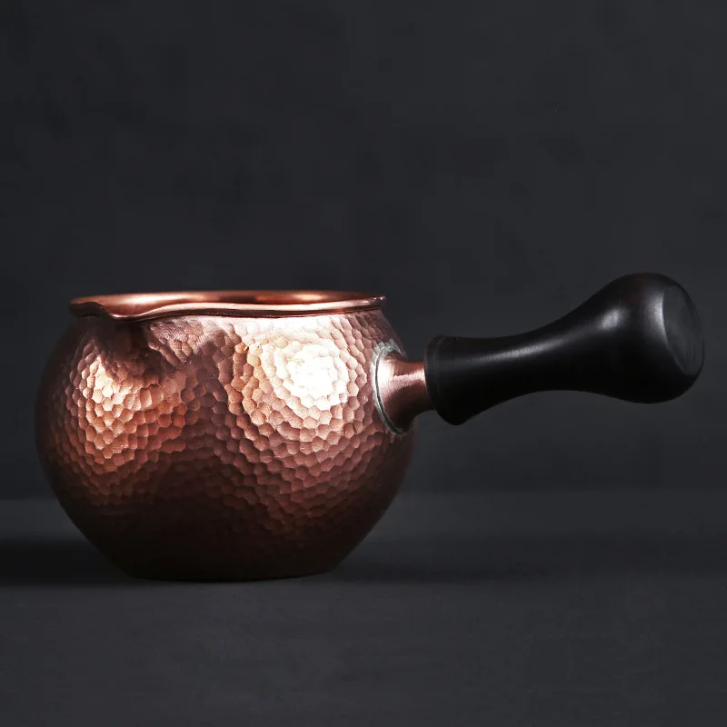 

Кувшин медный красный ручной работы, Медный Кувшин для чая, деревянная ручка, ретро кувшин, медная посуда для чая, гонг дао Бэй