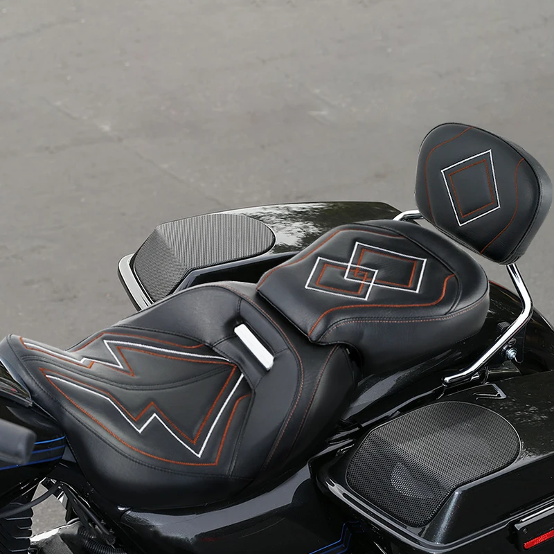 Motorcycle Two-up Front Rear Seat Backrest Pad For Harley Touring Street Glide FLHX FLHR FLTRXSE 2009-2021 | Автомобили и