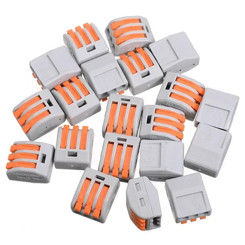 

60pcs Home Electrical Wire Connector Clamp Reusable Terminal Block Spring Lever Terminal Block Cable 2 3 5 Pole