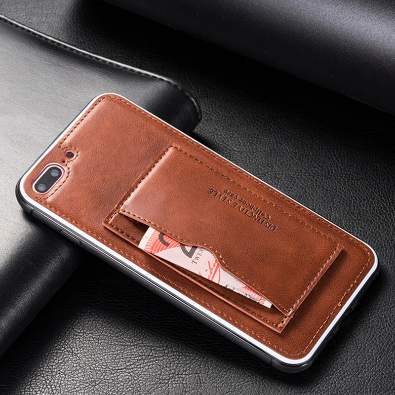 Бизнес держатель для карт чехол iPhone X XR XS Max текстурой натуральной кожи кошелек