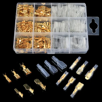 

270pcs Assortment Female Male Spade Crimp Terminal Connectors Kit 2.8/4.8/6.3mm For Home Appliances Auto Audio System